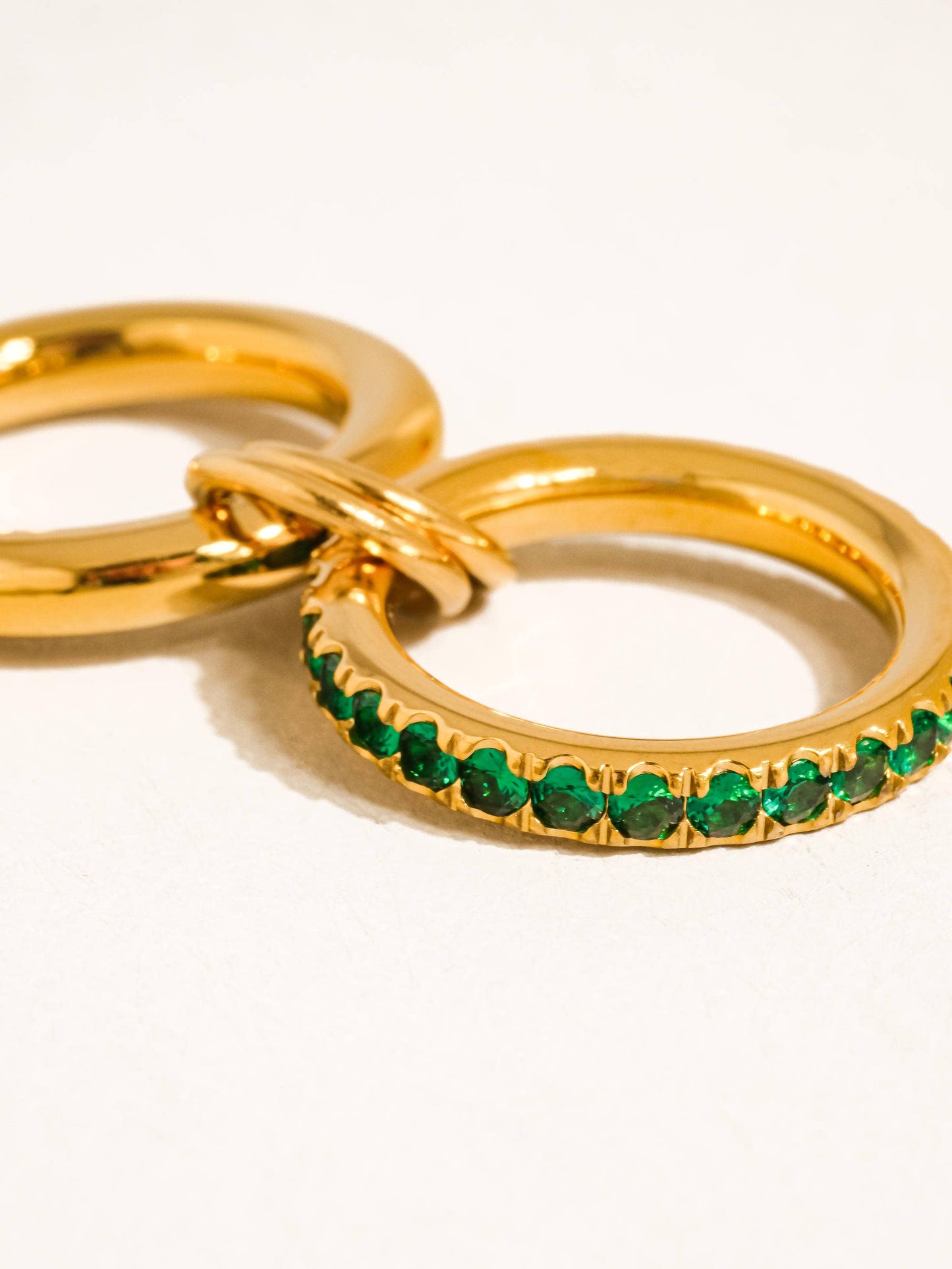 Justine 18K Gold Non-Tarnish CZ Double Hoop Ring