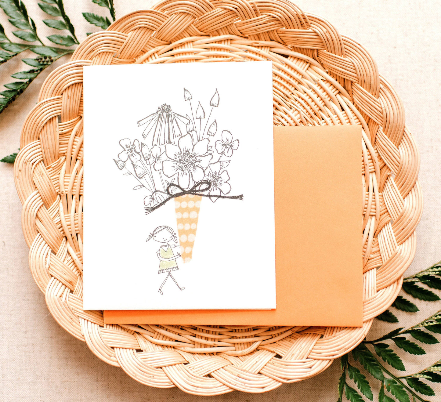 Single Bouquet Flower Girl Note Card