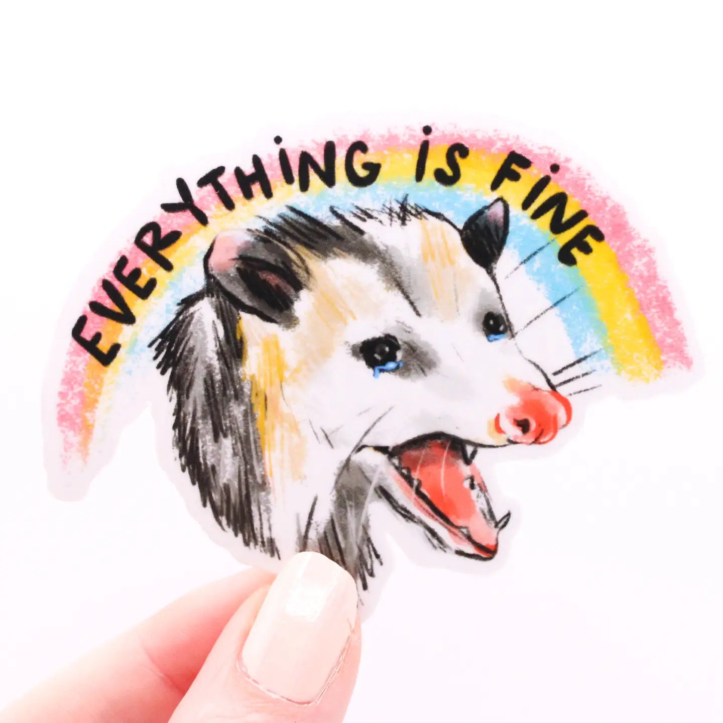 Everything is Fine Possum Sticker