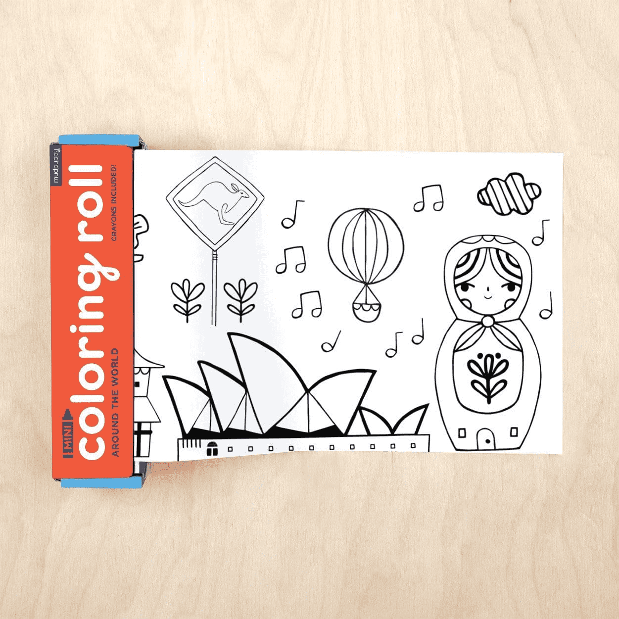 Around the World Mini Coloring Roll