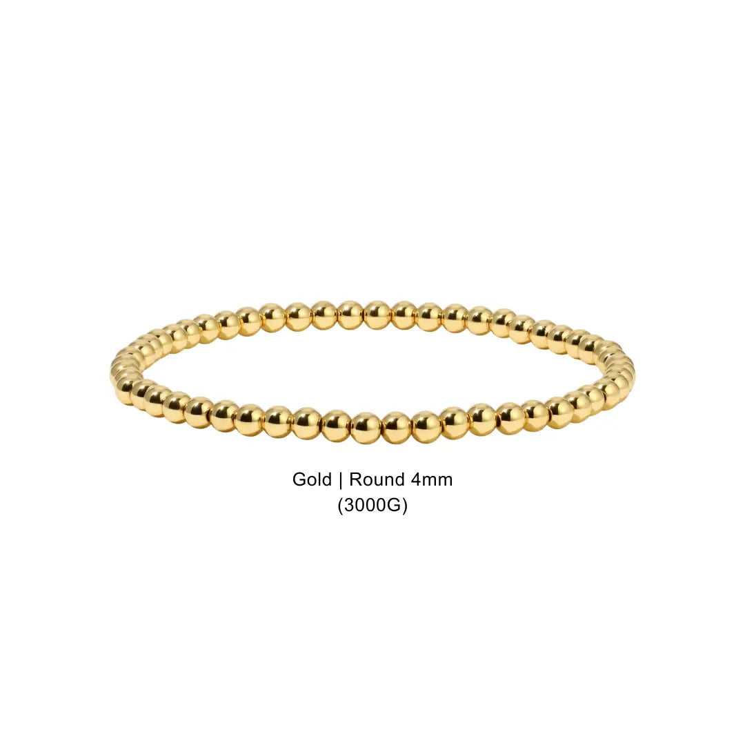 Stretch Beaded Bracelet (Silver Or Gold)