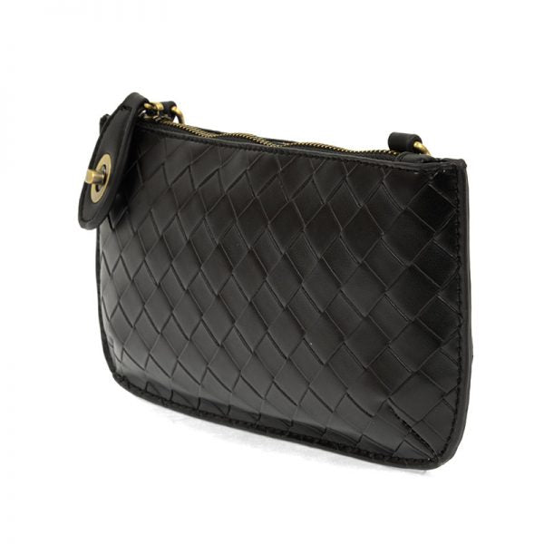 Joy Susan Crossbody Wristlet Clutch-Wide Woven Black