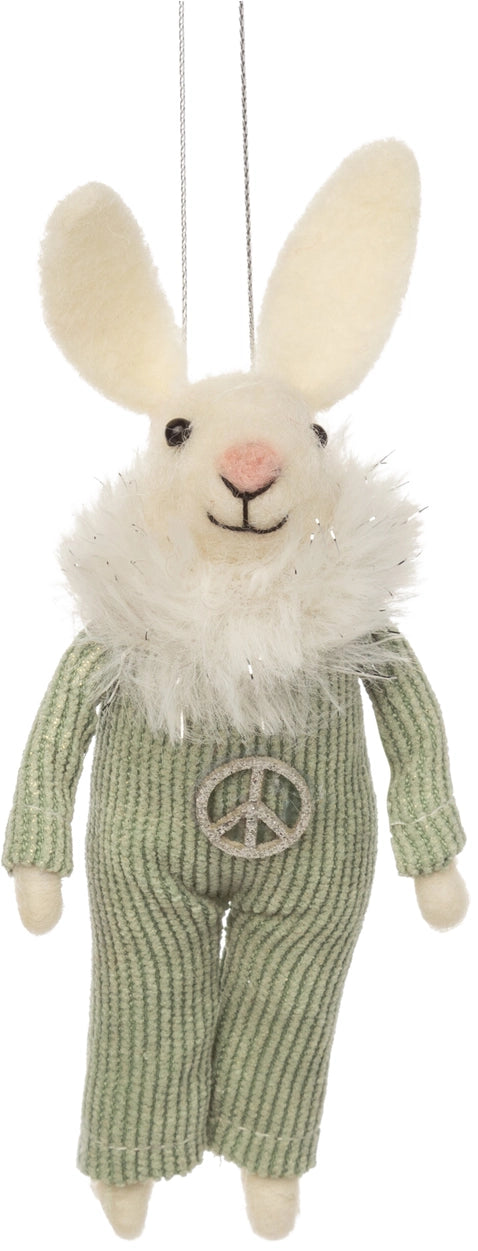 Felt Peace Bunny Ornament