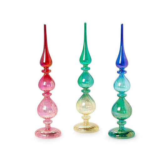 Ombre Glass Finial Led Tree