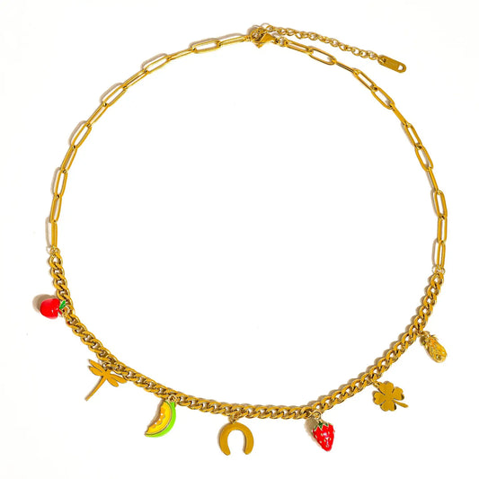 Fruity Charms 18K Non Tarnish Necklace