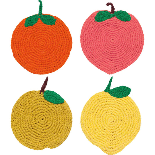 Fruit Crochet Coaster Set