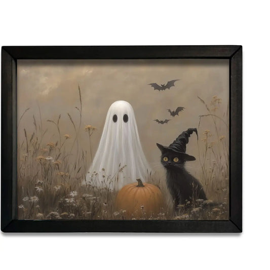 Ghost and Cat 12x16 Framed Art