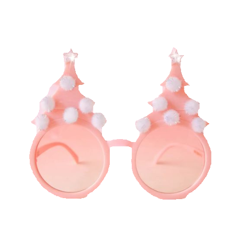 Pastel Pink Christmas Tree Glasses