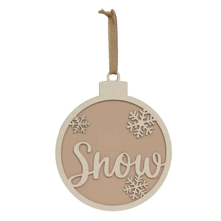 Glittered "Snow" in Bulb Ornament Door Hanger or Wreath Center