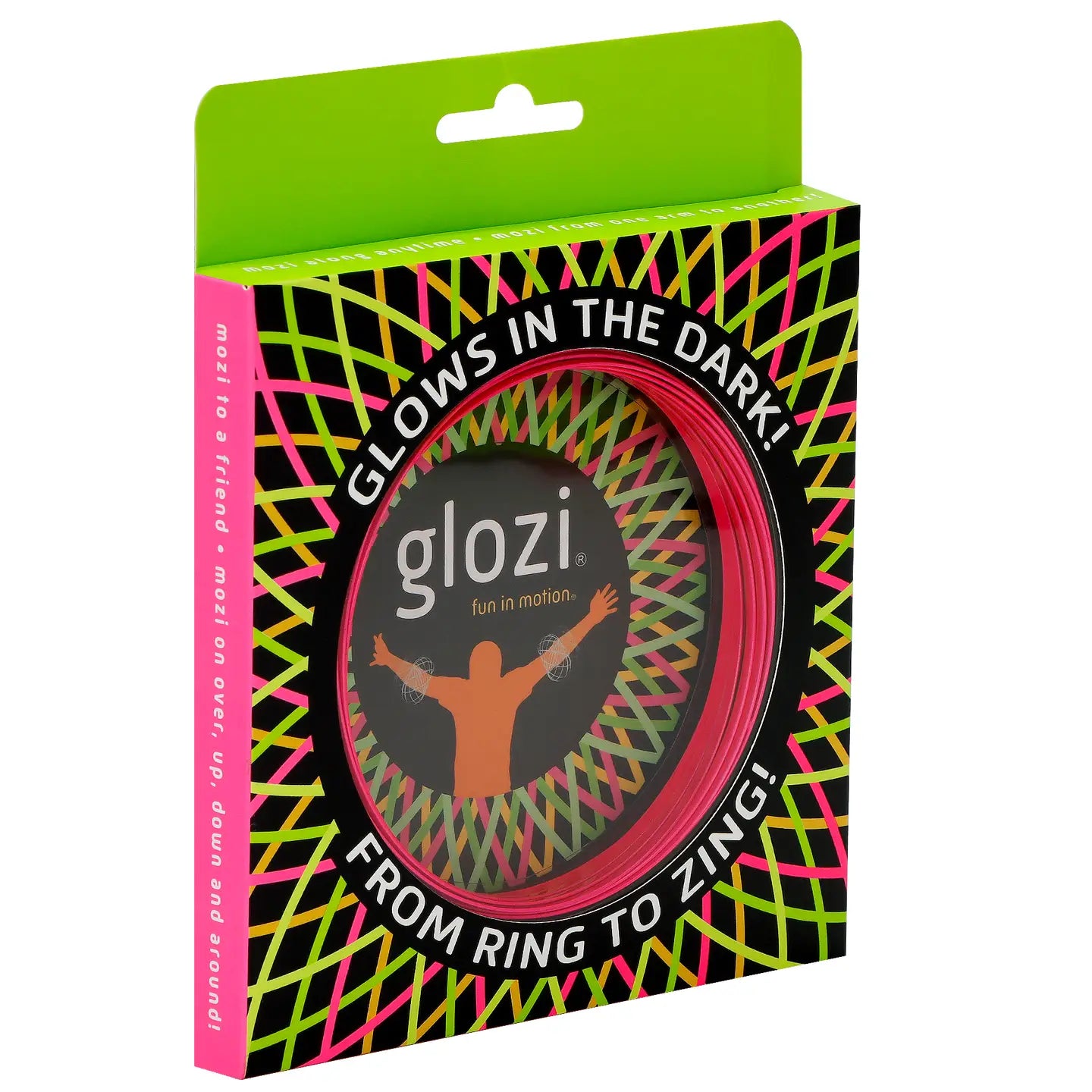 Glozi product packaging with colorful design and text on a white background