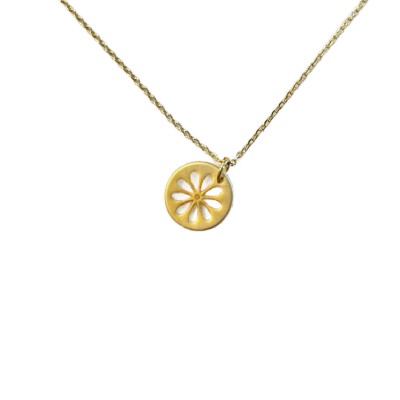 Gold Laser Cut Daisy Pendant Necklace