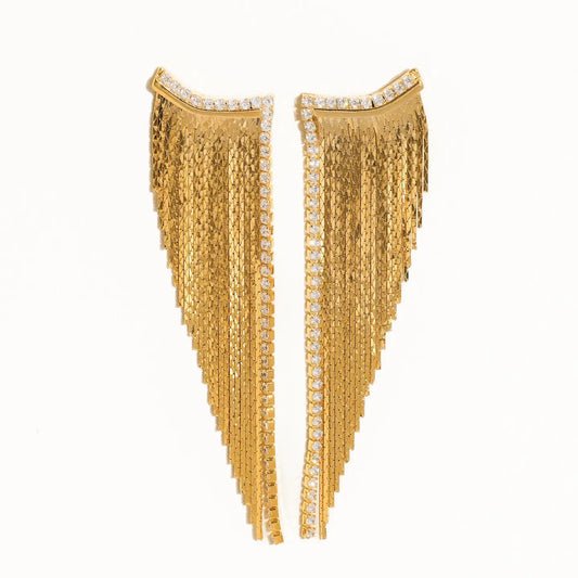 Elara Vintage Dance Earrings-Gold