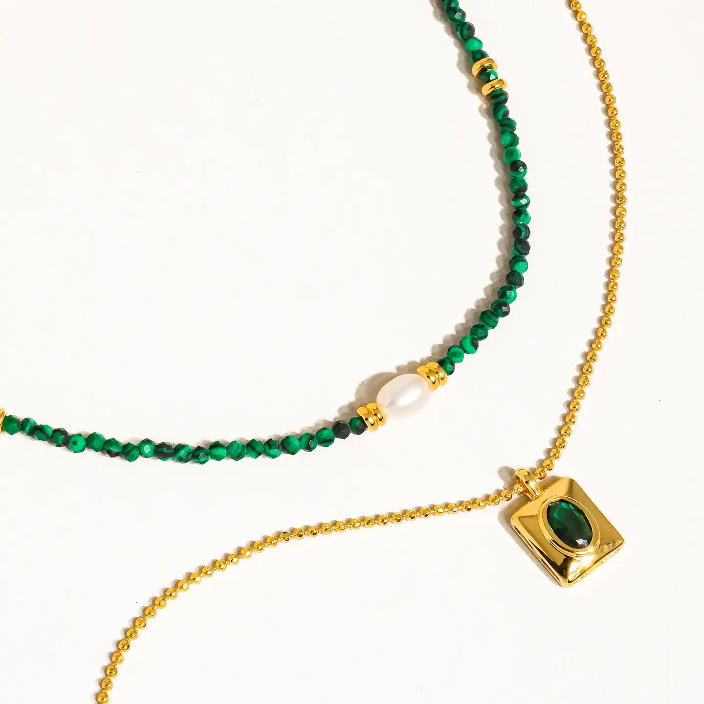 Harlynn Boho Green Beaded Layer Necklace