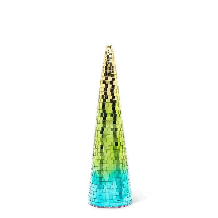 Medium Ombre Disco Cone Tree- Teal/Green