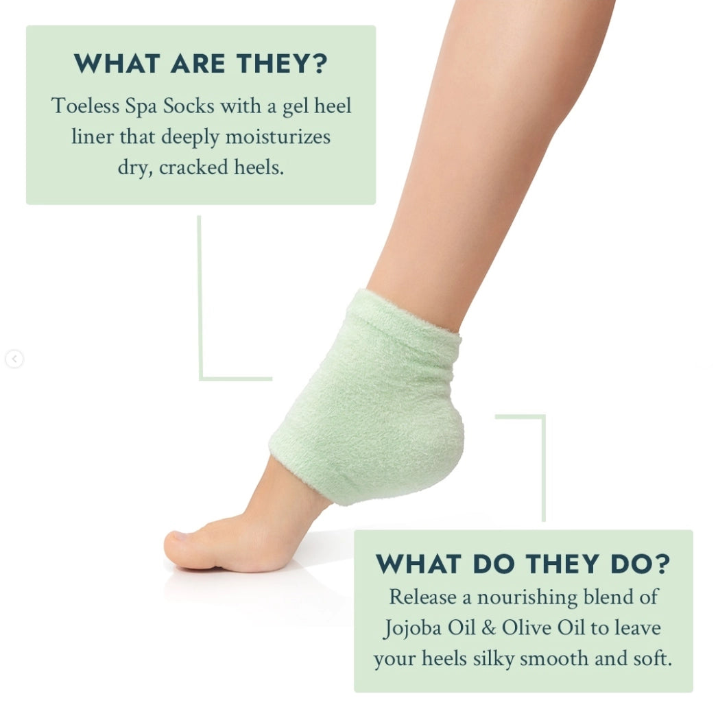 Moisturizing Heel Socks- Green