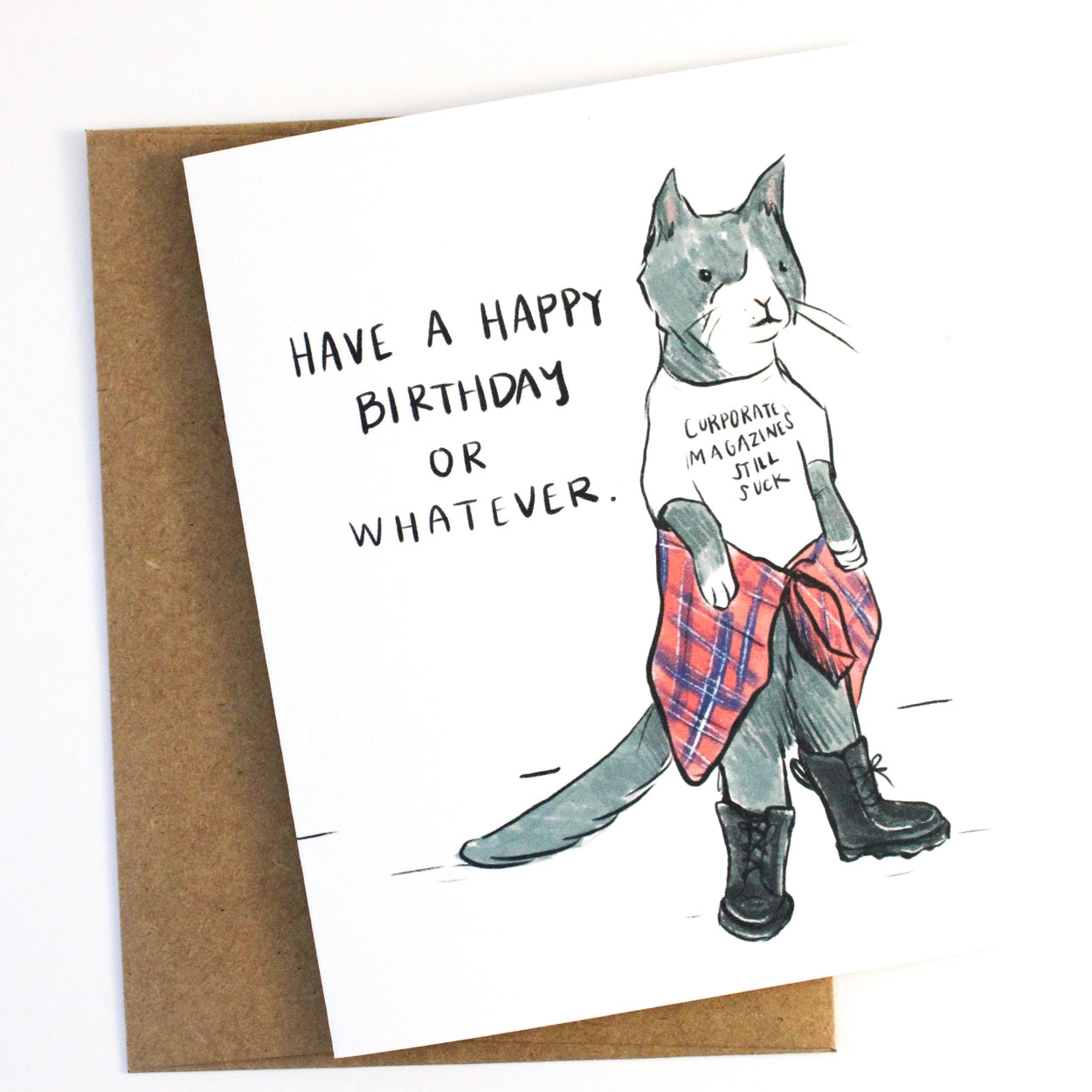 Grunge Kitty Birthday Card