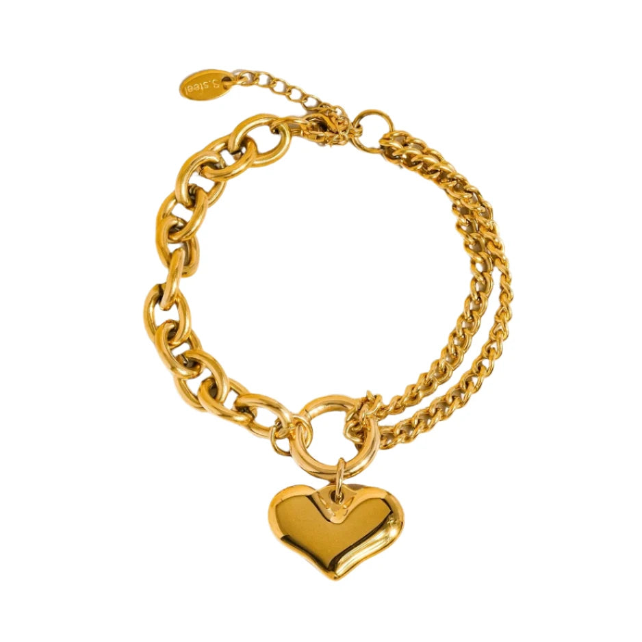 Duo Chain Heart Bracelet