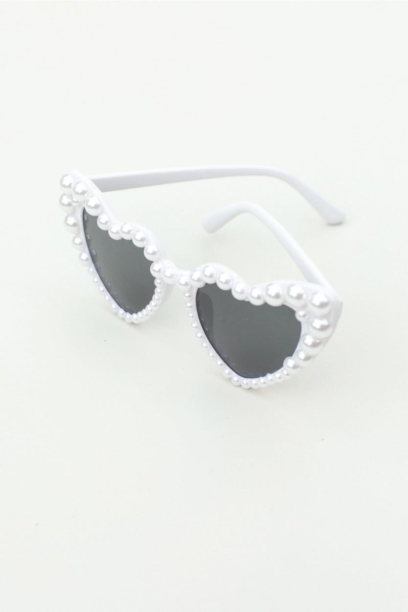 Pearl Embellished Heart Sunglasses