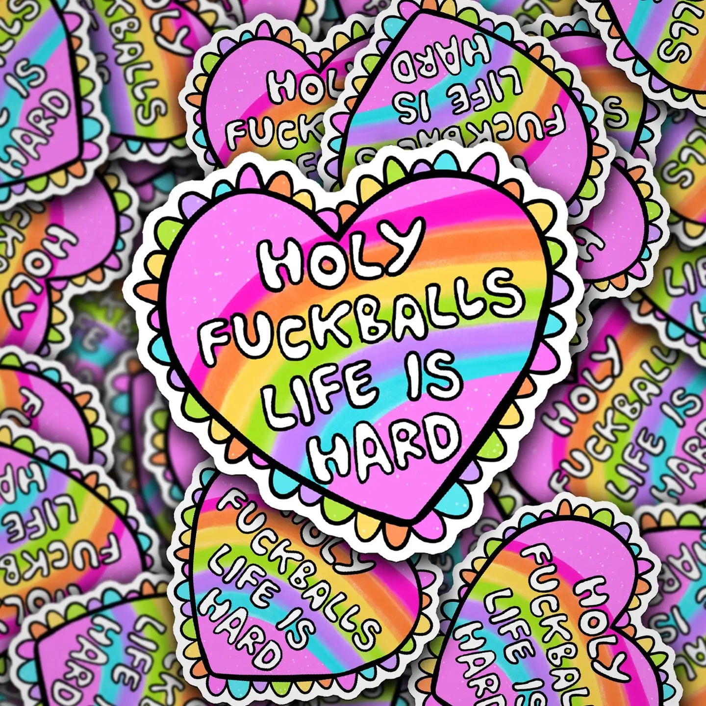 Holy Fuckballs Life Is Hard Sticker