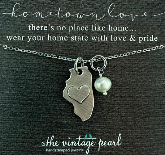 Hometown Love Illinois Necklace