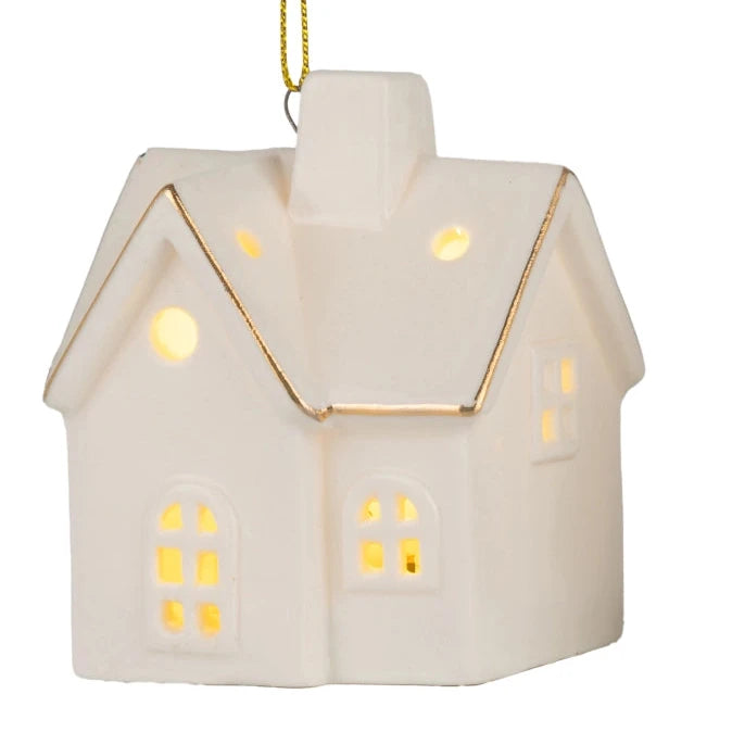 White and Gold House Ornament