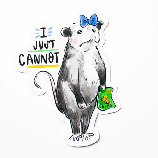 Just Cannot Possum Sticker