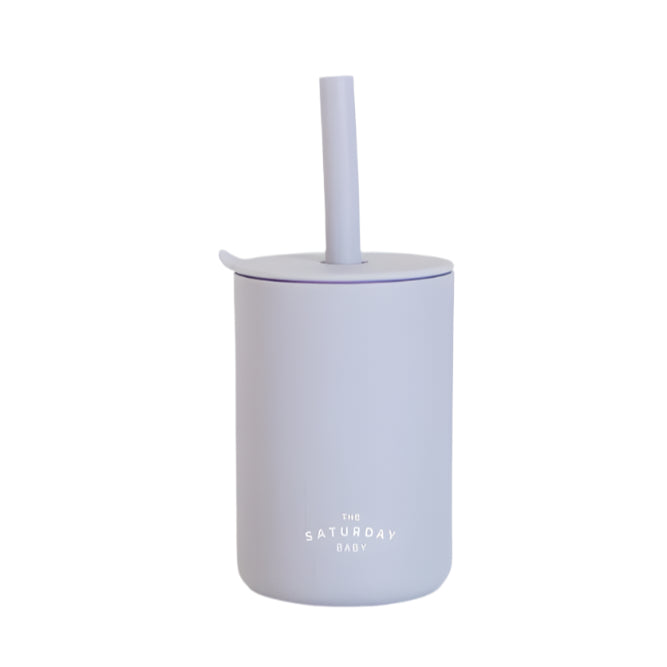 Baby Silicone Straw Cup- Lilac