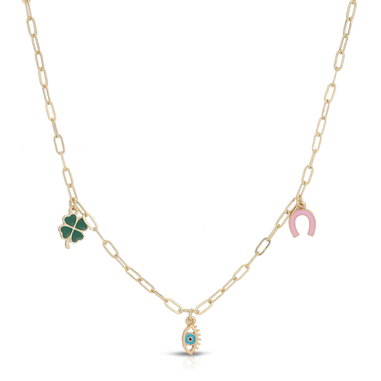 Enamel Treasure Necklace- Luck