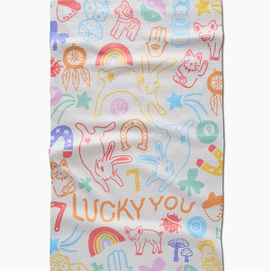 Geometry Tea Towel-Lucky You