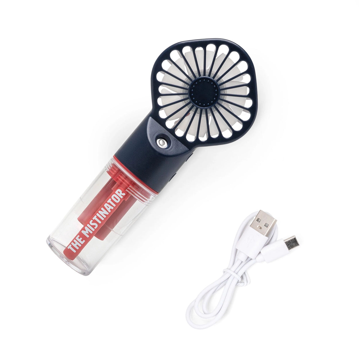 Handheld fan with USB cable on a white background