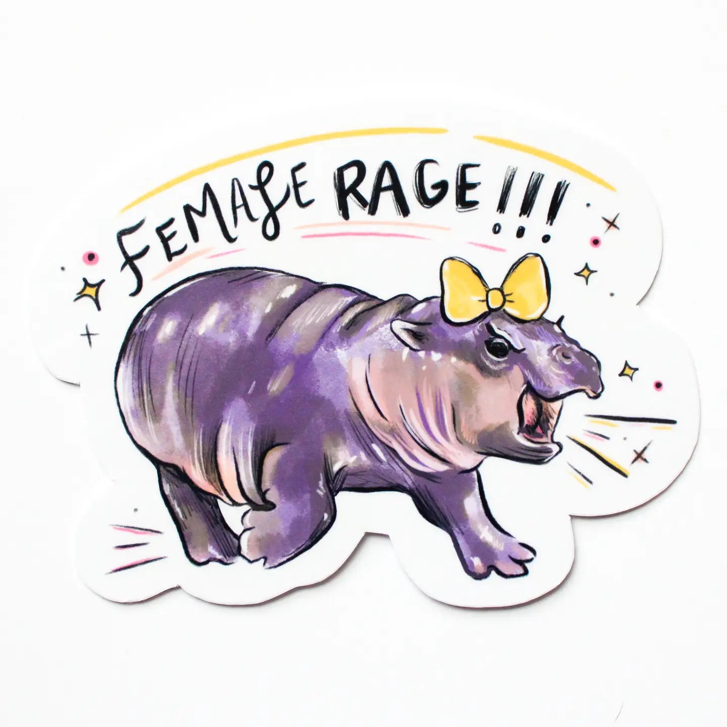 Moo Deng Female Rage Sticker