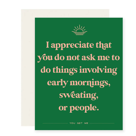 Morning Sweating Love Card