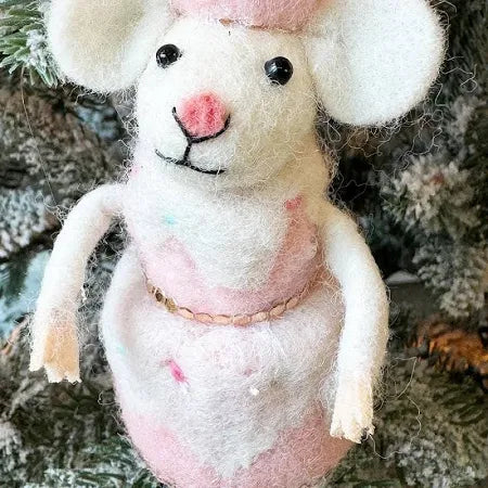 Birthday Cake Felt Mouse Ornament