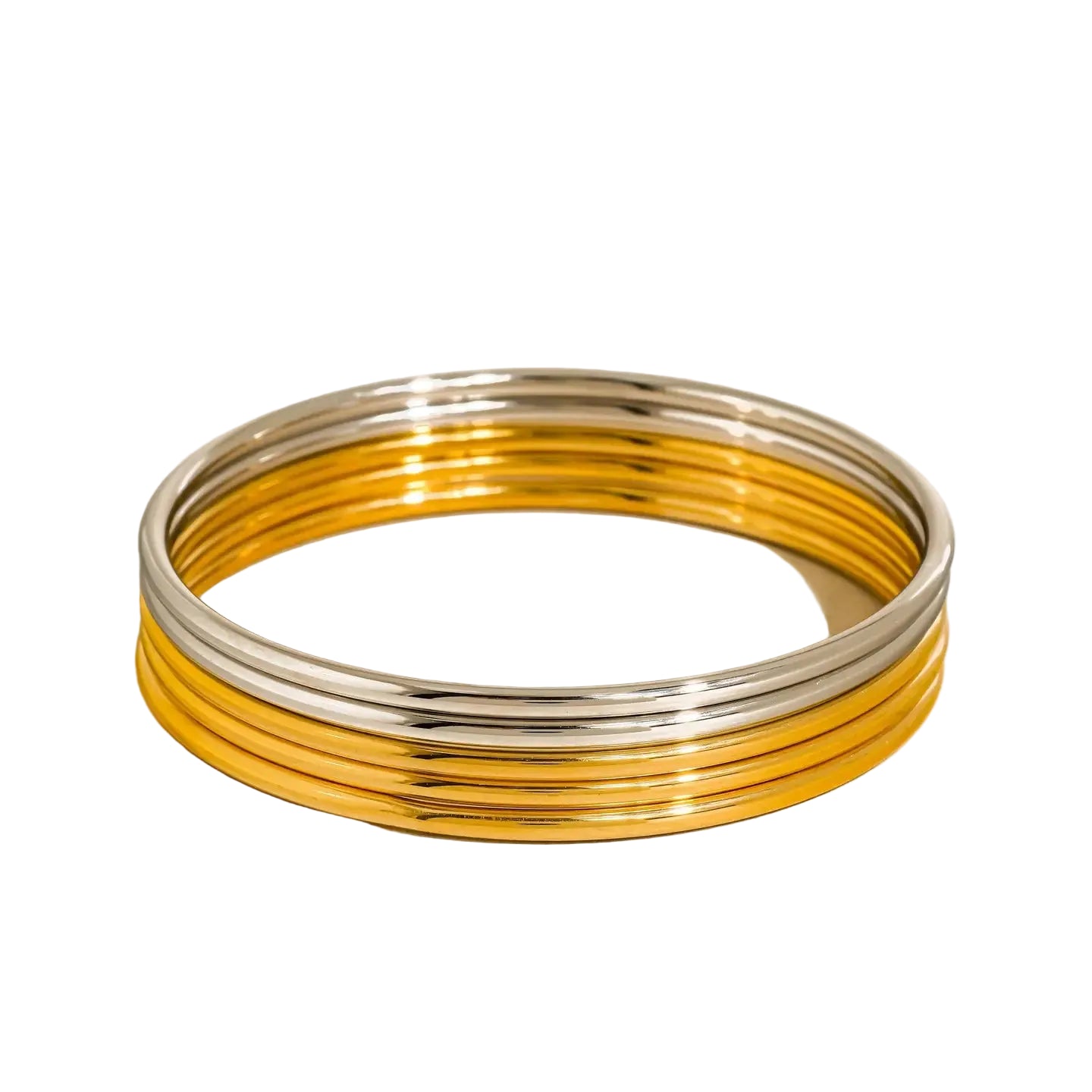 Olyss 18k Gold Thin Bangle Set