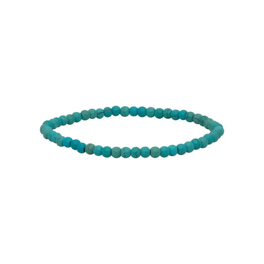 Turquoise beaded bracelet on a white background