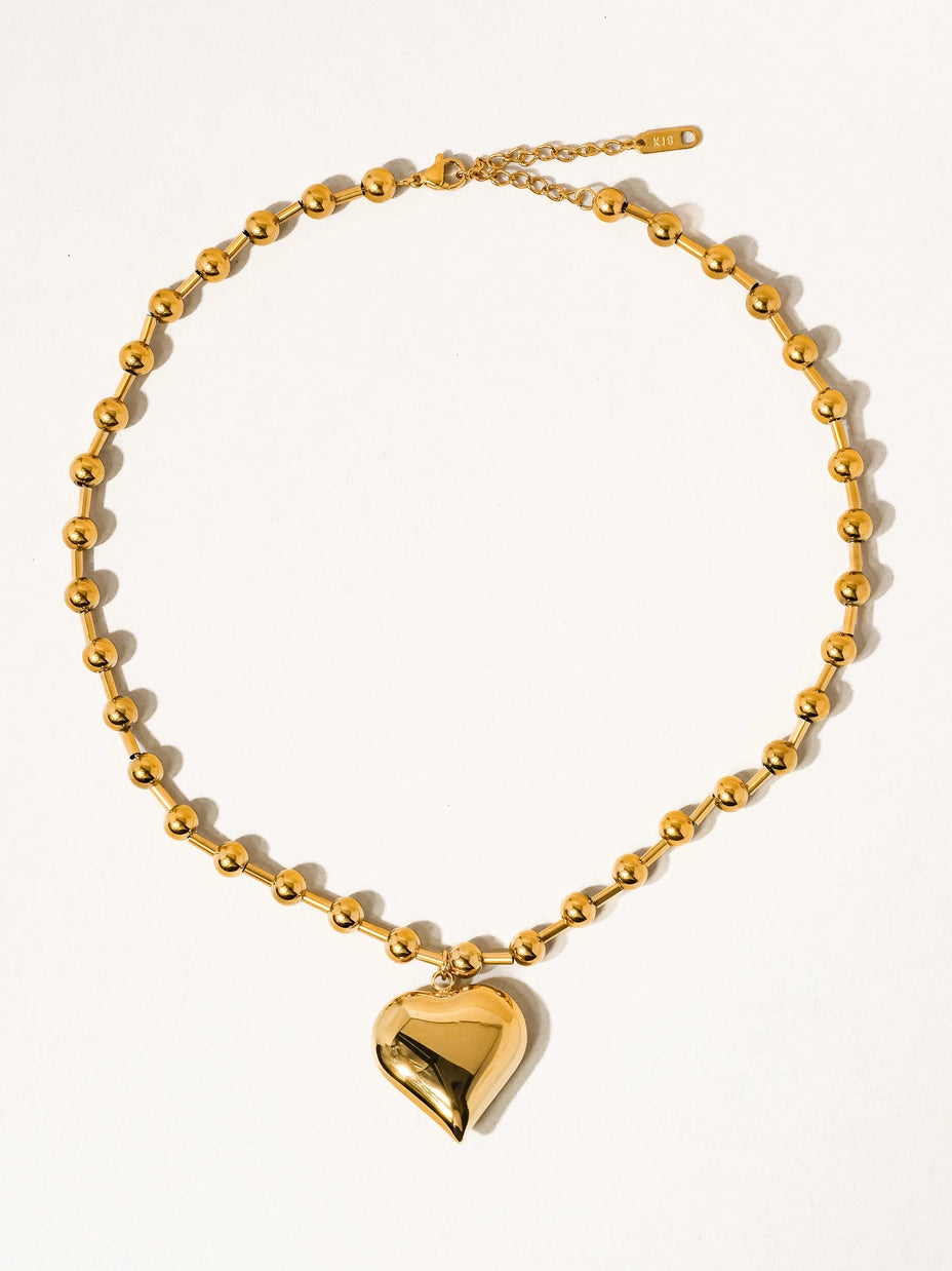 Paris Gold Heart Chain Necklace