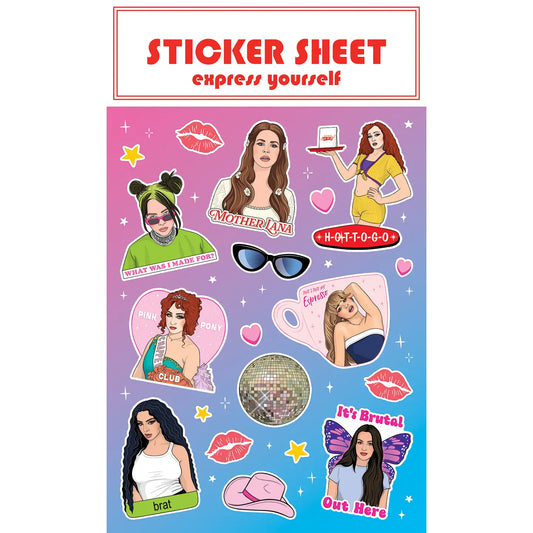 Pop Divas Sticker Sheet