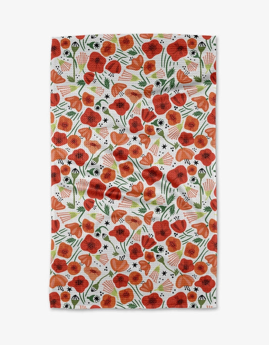 Geometry Tea Towel- Poppy Power