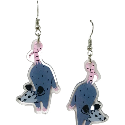 Acrylic Opossum Earrings