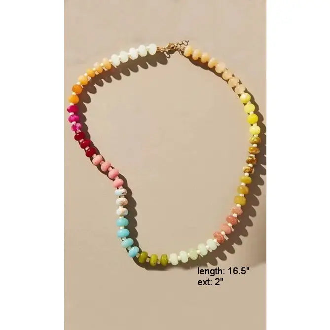 Natural Agate Candy Bead Necklace