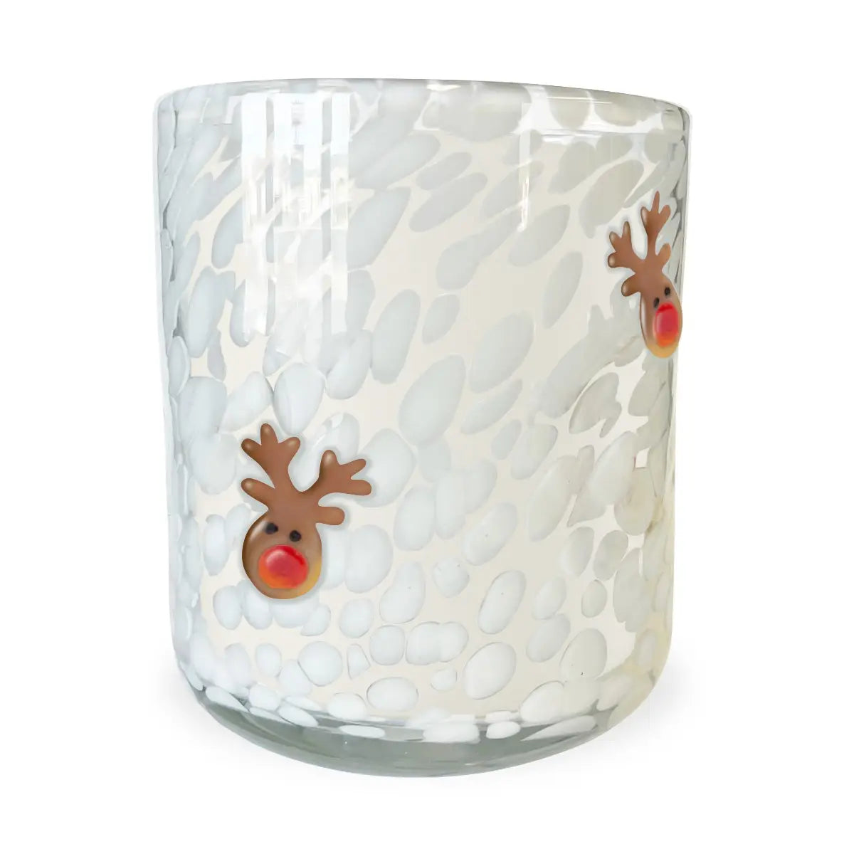 Reindeer Cookie Icon Glass Candle