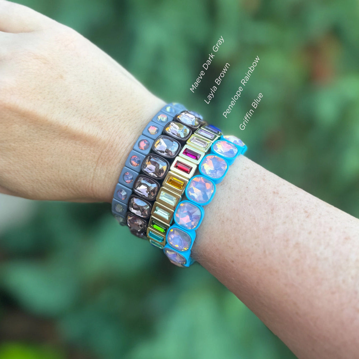 Enamel Stretch Bracelet- Penelope Rainbow