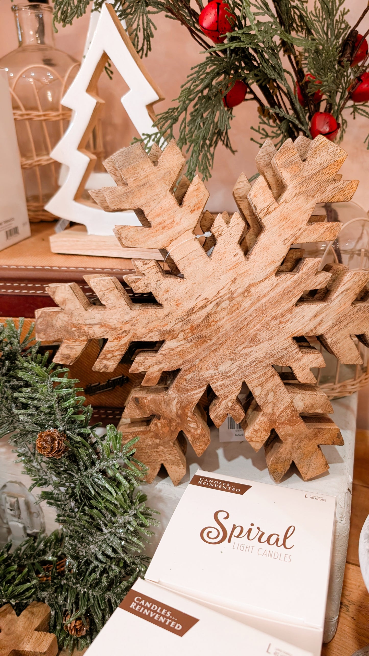 Natural Snowflake Sitter or Stand 12x12"