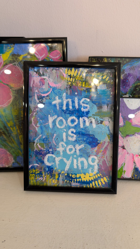 This Room is for Crying-Black Framed Original Art by E.McD