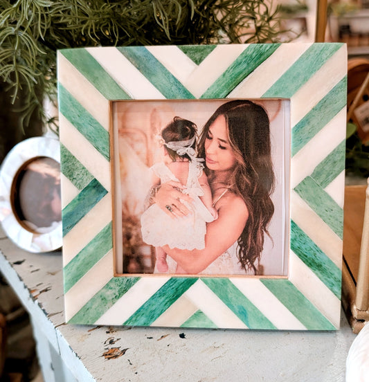 Green Chevron 4x4 Photo Frame