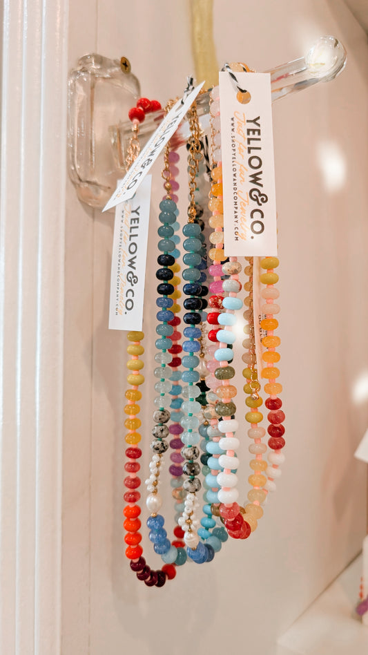 Natural Stone Semi-Precious Glass Mixed Necklace