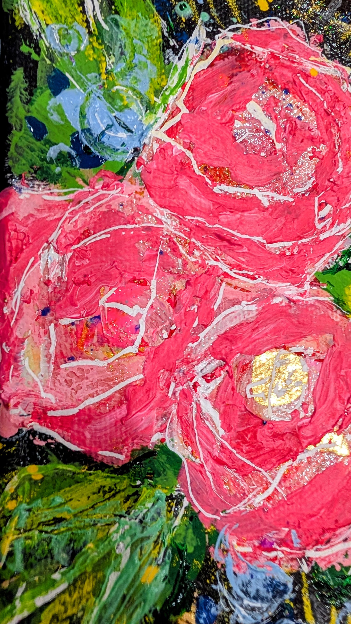 Roses and Bluettes-Art by E.McD