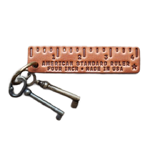 Pocket Ruler Leather Keychain