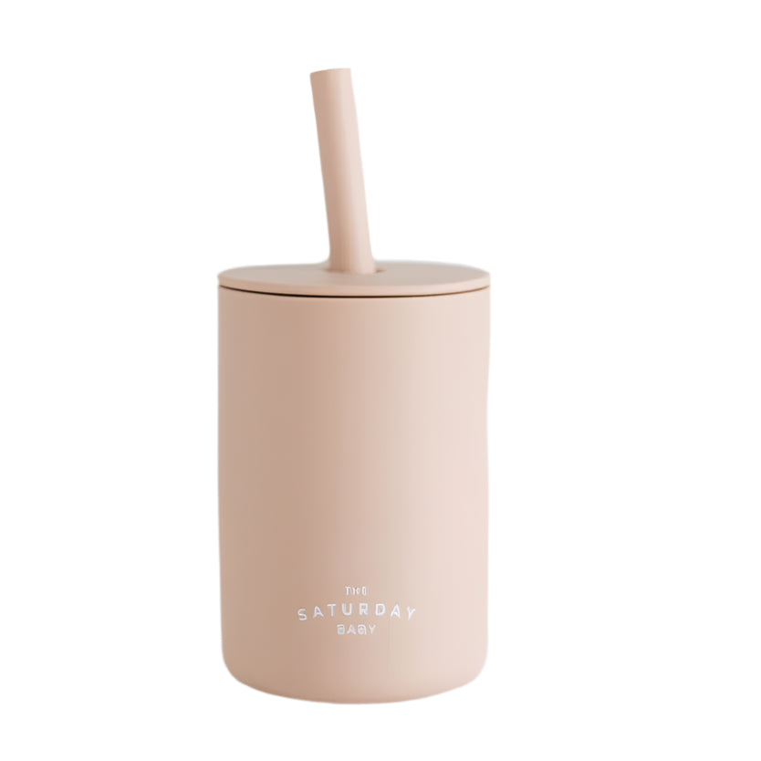 Baby Silicone Straw Cup- Sand