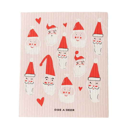Many Faces of Santa Swedish Dishcloth